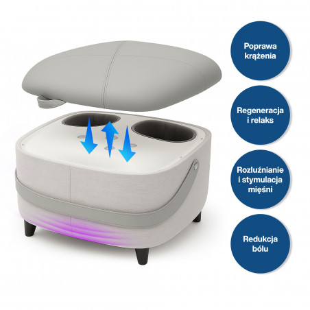 Масажор за ходила Medivon Atlantis, Shiatsu, Вакуумен, 8 глави, 3 режима, Загряване, Дистанционно, Бежов