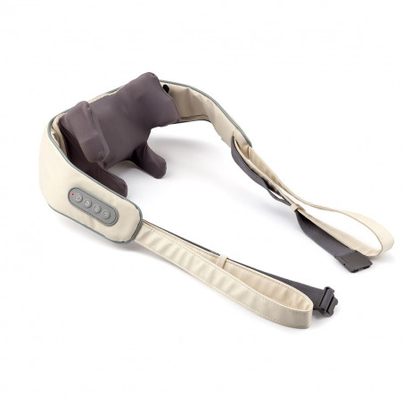 Масажор за врат Medivon Sooth, 6 3D глави, 3 нива, Загряване, Против муксулно напрежение и целулит, USB, Бежов