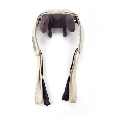 Масажор за врат Medivon Sooth, 6 3D глави, 3 нива, Загряване, Против муксулно напрежение и целулит, USB, Бежов