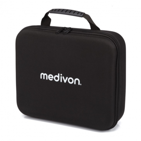 Масажен пистолет Medivon Gun Vital, 18W, Перкусионен/вибрационен масаж, 6 масажни глави, Загряване, Лимфен дренаж, Стягане, Черен/оранжев