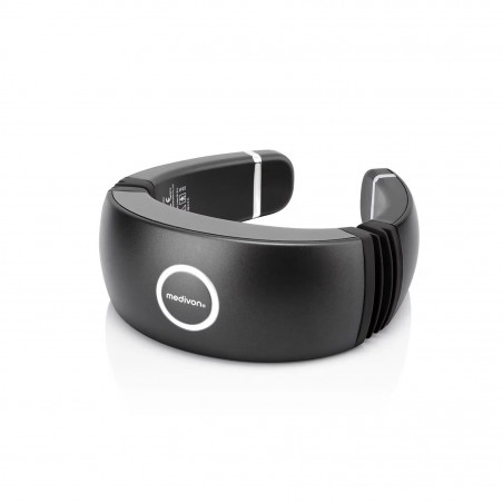 Масажор за шия Medivon Smart EMS, Електромускулна стимулация, 3D регулиране, 4 режима, Дистанционно, Затопляне, Таймер, Черен