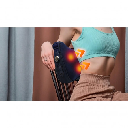 Масажна възглавница Medivon Polaris, 2 режима, 2 глави, Затопляне, Двупосочно шиацу масажиране, USB-C, Тъмносин