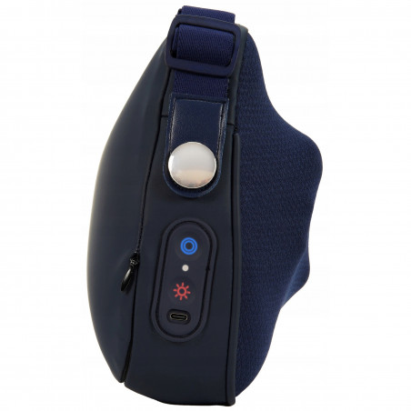 Масажна възглавница Medivon Polaris, 2 режима, 2 глави, Затопляне, Двупосочно шиацу масажиране, USB-C, Тъмносин