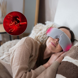 Масажор за очи Medivon Horizon VISION, Топъл компрес, Вибрации, Облекчава умората и напрежението, Bluetooth, Релаксиращи звуци, Сив