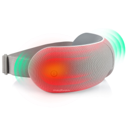 Масажор за очи Medivon Horizon VISION, Топъл компрес, Вибрации, Облекчава умората и напрежението, Bluetooth, Релаксиращи звуци, Сив