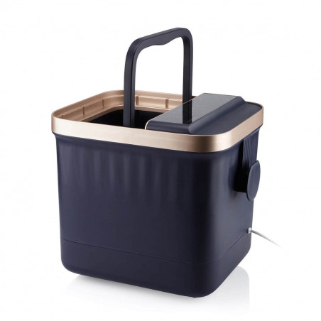 Масажираща вана за крака Medivon Hydro Foot Spa, 520W, 20 л, 35-48°C, Режим сърф, Дистанционно, Инфрачервена светлина, Дисплей, Тъмносин/златист