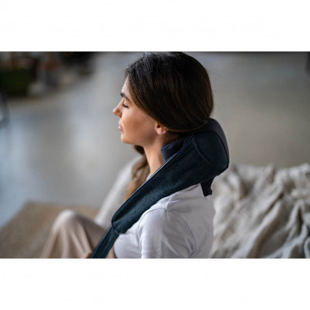 Масажор за врат Medivon Hyperion, Шиацу, 2 скорости, Инфрачервено загряване, Подпомага кръвообращението и регенерацията, Тъмносин