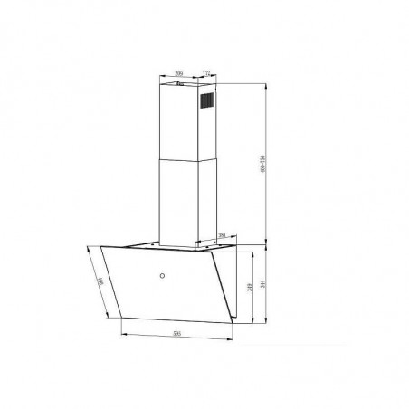 Абсорбатор за вграждане Crown CV13K60BL, Клас А++, 594 m3/h, 3 степени, Управление с жестове, LED осветление, Черен