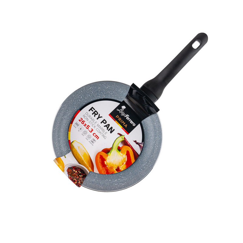 Тиган Luigi Ferrero Prima FR-2633, 26x5.3 см, Незалепващо покритие с мраморен ефект, Индукция, Тъмносин