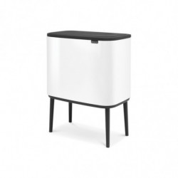 Кош за боклук Brabantia Bo Touch 651118, 3x11 л, Плавно и безшумно отваряне, Голям отвор, Тъмносив