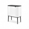 Кош за боклук Brabantia Bo Touch 651118, 3x11 л, Плавно и безшумно отваряне, Голям отвор, Тъмносив