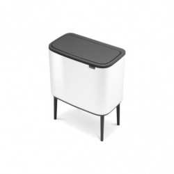 Кош за боклук Brabantia Bo Touch 651118, 3x11 л, Плавно и безшумно отваряне, Голям отвор, Тъмносив