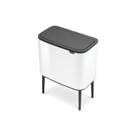 Кош за боклук Brabantia Bo Touch 651118, 3x11 л, Плавно и безшумно отваряне, Голям отвор, Тъмносив