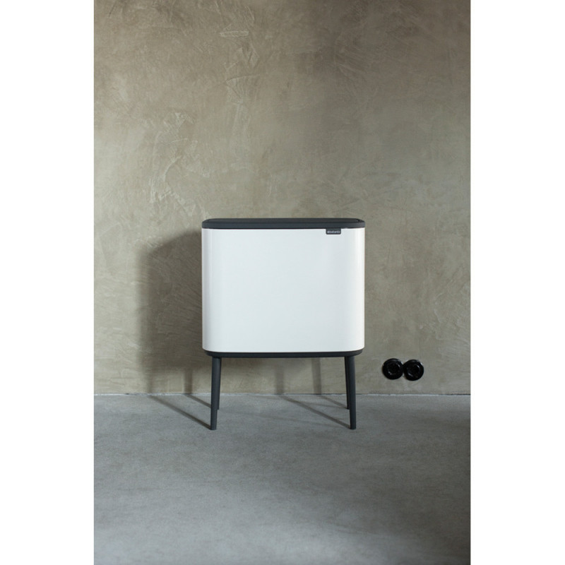 Кош за боклук Brabantia Bo Touch 651118, 3x11 л, Плавно и безшумно отваряне, Голям отвор, Тъмносив