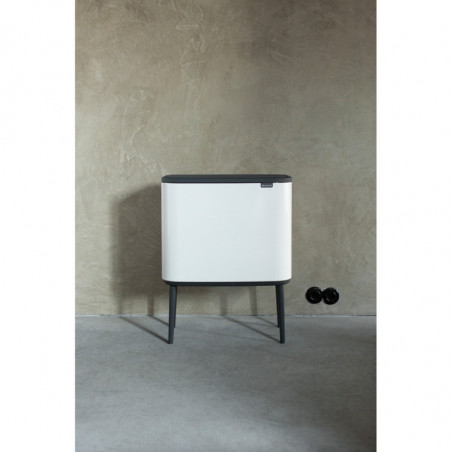 Кош за боклук Brabantia Bo Touch 651118, 3x11 л, Плавно и безшумно отваряне, Голям отвор, Тъмносив