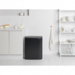 Кош за боклук Brabantia Bo Touch 1003218, 2x30 л, Плавно и безшумно отваряне, Голям отвор, Черен мат