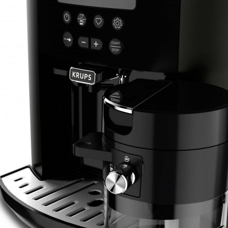 Кафеавтомат Krups Arabica Latte EA819E10, 1450W, 15 bar, 1.7 l, LCD, 5 програми, 3 функции, 3 настройки за темп. и аромат, Milk Comfort / One Touch Cappuccino, Черен