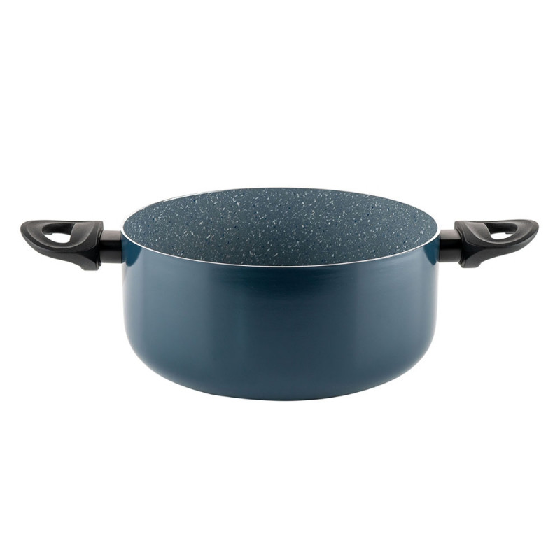 Тенджера Luigi Ferrero Prima FR-2444, 24x11 см, 4.5 л, Незалепващо покритие, Стъклен капак с отвор за пара, Индукция, Тъмносин