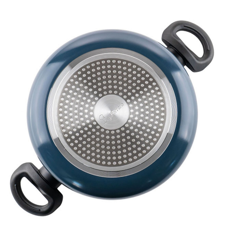 Тенджера Luigi Ferrero Prima FR-2444, 24x11 см, 4.5 л, Незалепващо покритие, Стъклен капак с отвор за пара, Индукция, Тъмносин