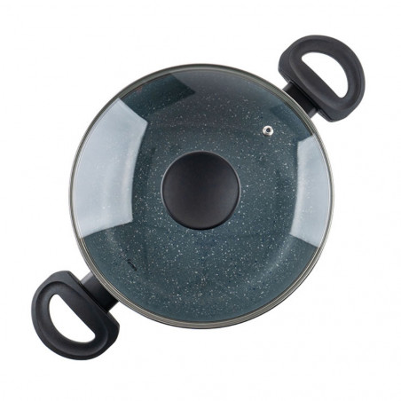 Тенджера Luigi Ferrero Prima FR-2444, 24x11 см, 4.5 л, Незалепващо покритие, Стъклен капак с отвор за пара, Индукция, Тъмносин