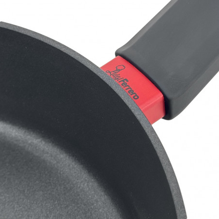 Дълбок тиган Luigi Ferrero Rosso FR-2870, 28x7 см, 3.6 л, Незалепващо покритие, Улей за отливане, Стъклен капак, Индукция, Черен