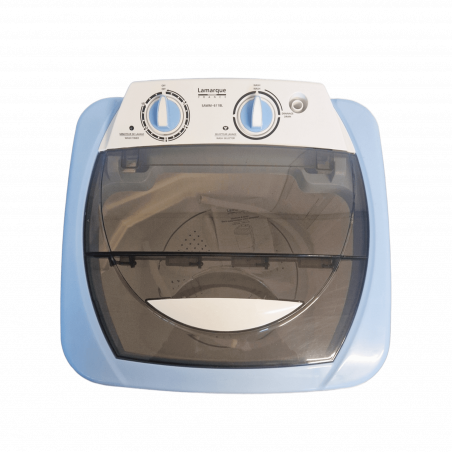 Полуавтоматична пералня Lamarque SAWM-611BL, 380W, 6 кг, Таймер, Превключвател, Син/Бял