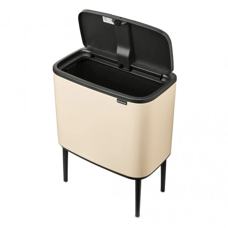 Кош за боклук Brabantia Bo Touch 1005546, 36 л, Плавно и безшумно отваряне, Голям отвор, Бежов