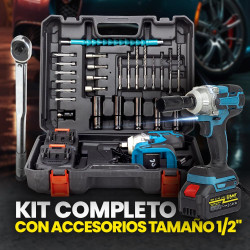 Ударен акумулаторен винтоверт комплект Maktul ‎MKT06-IMPACT, 450W, 300Nm, 2800/3500 об./мин, 2x 4000 mAh, 20V, Син