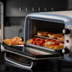 Електрическа фурна Ariete VINTAGE 3919/05, 800W, 10 л, 3 режима, До 230°C, Двойно термо стъкло, Таймер 60 мин, Син