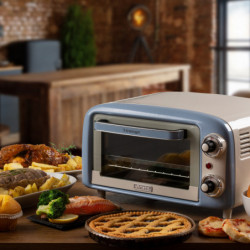 Електрическа фурна Ariete VINTAGE 3919/05, 800W, 10 л, 3 режима, До 230°C, Двойно термо стъкло, Таймер 60 мин, Син