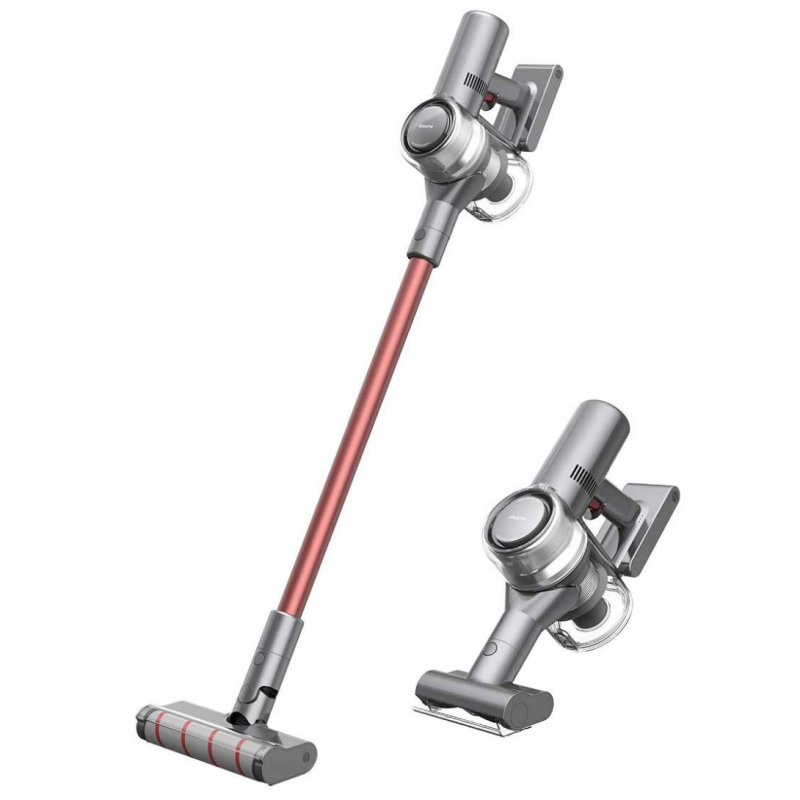 Вертикална прахосмукачка Dreame V11 VVN6, 450W, 150AW, 25000Pa, 125000 об/мин, 0.5 л, 3 режима, 90 мин, OLED, HEPA, Сив/червен