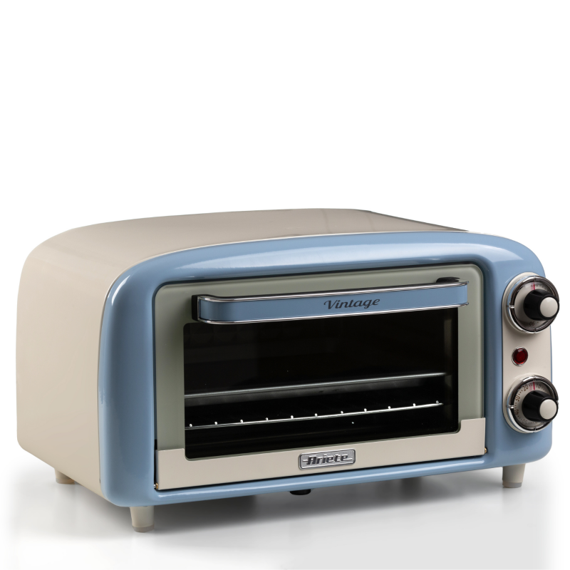 Електрическа фурна Ariete VINTAGE 3919/05, 800W, 10 л, 3 режима, До 230°C, Двойно термо стъкло, Таймер 60 мин, Син