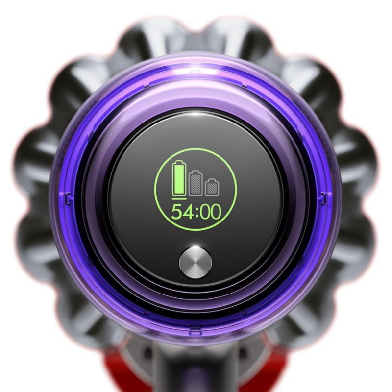 Вертикална прахосмукачка Dyson V11 Fluffу 476550-01 2в1, 185AW, 0.54 л, 125 000 об/мин, Автономия 60 мин, 3 режима, LCD, Никел/червен