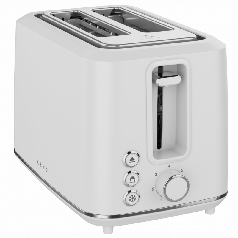 Тостер за хляб AENO ATS0001W, 930W, 7 степени, Сензорно управление, Обратен таймер, Защита при засядане, Тих, Бял