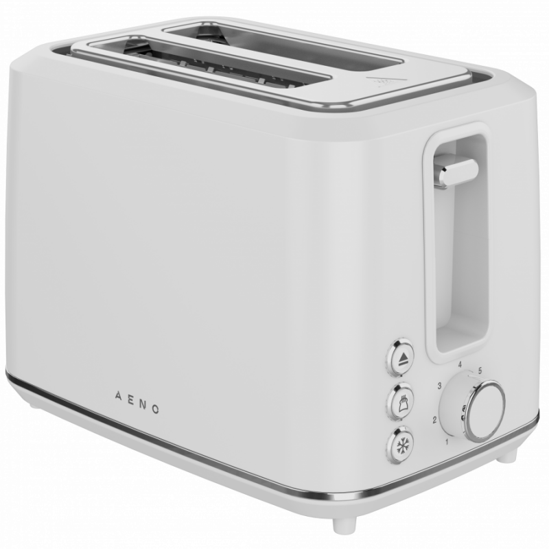 Тостер за хляб AENO ATS0001W, 930W, 7 степени, Сензорно управление, Обратен таймер, Защита при засядане, Тих, Бял