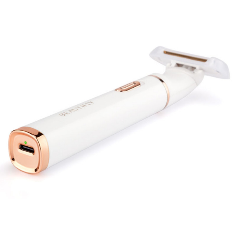 Портативен епилатор Beautifly My Blade Silky, 4 позлатени глави, Мокро/сухо, Чувствителна кожа, Мултифункционален, Бял/златист