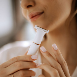 Портативен епилатор Beautifly My Blade Silky, 4 позлатени глави, Мокро/сухо, Чувствителна кожа, Мултифункционален, Бял/златист