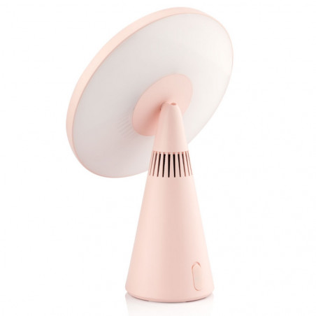 Светещо козметично огледало Smart Moon LED Cosmetic, 10x увеличение, Топла/неутрална/студена светлина, Регулируема яркост, Bluetooth високоговорител, Розов