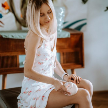 Масажор Beautifly B-Modello BODY, 24W, 6 нива на термична терапия, Червена светлина 50°C, Лимфен детокс, Дермомасаж, Безжичен, Бял