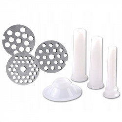 Ръчна месомелачка Kinghoff KH 1427, Размер 8, Лят чугун, 6 приставки, Сив