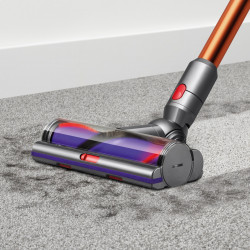Вертикална прахосмукачка Dyson Cyclone V10 Absolute 448883-01, 150AW, 125000 об/мин, 0.77l, 60 мин, 3 режима, 2 Tier Cyclone™, HEPA, Тиха, Хигиенично изпразване, Без заплитане, Никел/оранжев