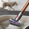 Вертикална прахосмукачка Dyson Cyclone V10 Absolute 448883-01, 150AW, 125000 об/мин, 0.77l, 60 мин, 3 режима, 2 Tier Cyclone™, HEPA, Тиха, Хигиенично изпразване, Без заплитане, Никел/оранжев