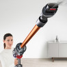Вертикална прахосмукачка Dyson Cyclone V10 Absolute 448883-01, 150AW, 125000 об/мин, 0.77l, 60 мин, 3 режима, 2 Tier Cyclone™, HEPA, Тиха, Хигиенично изпразване, Без заплитане, Никел/оранжев