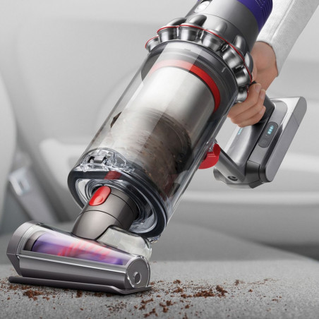 Вертикална прахосмукачка Dyson Cyclone V10 Absolute 448883-01, 150AW, 125000 об/мин, 0.77l, 60 мин, 3 режима, 2 Tier Cyclone™, HEPA, Тиха, Хигиенично изпразване, Без заплитане, Никел/оранжев