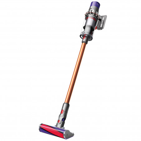 Вертикална прахосмукачка Dyson Cyclone V10 Absolute 448883-01, 150AW, 125000 об/мин, 0.77l, 60 мин, 3 режима, 2 Tier Cyclone™, HEPA, Тиха, Хигиенично изпразване, Без заплитане, Никел/оранжев