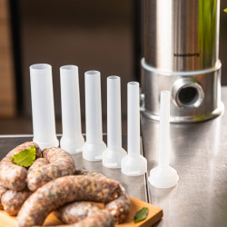 Машина за пълнене на колбаси Klausberg KB 7927, 5 Кг, Ръчна, 14-35мм, 6 фунии, Инокс