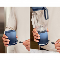 Преносим блендер Ninja Blast Max BC251EUNV, 14.4W, 11.1V, 570 мл, 19000 об/мин, Трошене на лед, До 25 цикъла, Без BPA, Син