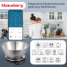 Кухненска везна с купа Klausberg KB 7939, 5 Kg, Bluetooth, Мобилно приложение, LED, ТАРА, Течности, 4 хранителни стойности, Инокс