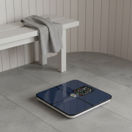 Дигитален кантар Klausberg KB 7940, 180 Kg, BIA, LCD, Bluetooth, 12 показателя, Закалено стъкло, Тъмносин