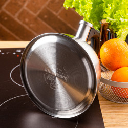 Свирещ чайник Klausberg KB 7951, 2.5 л, Неръждаема стомана, Топлоизолирана дръжка, Индукция, Матов инокс